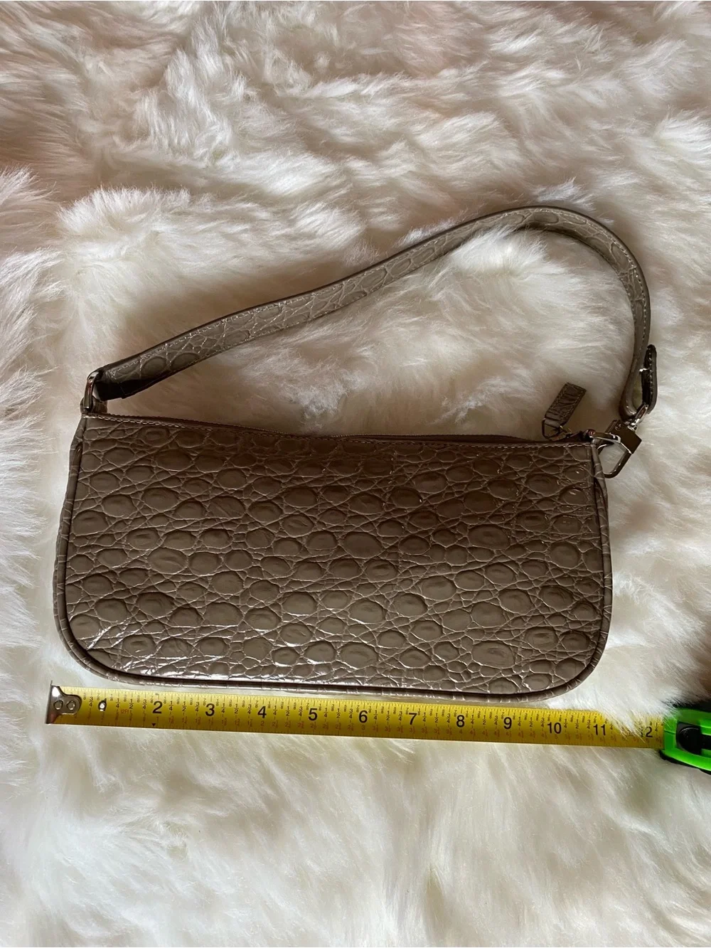 🔥NWT🔥 BY FAR, Rachel Croc-Embossed Leather Shoulder Bag
